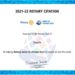 ROTARY INTERNATIONAL CITATION 2021/22