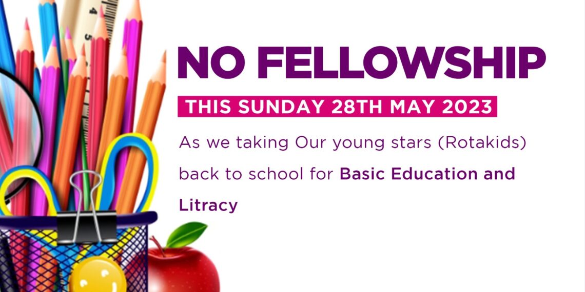 No fellowship this Sunday