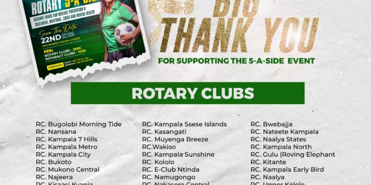 Rotary club of Gayaza humbly appreciates the Organizing committee and all the participating clubs in the 5ASide Games